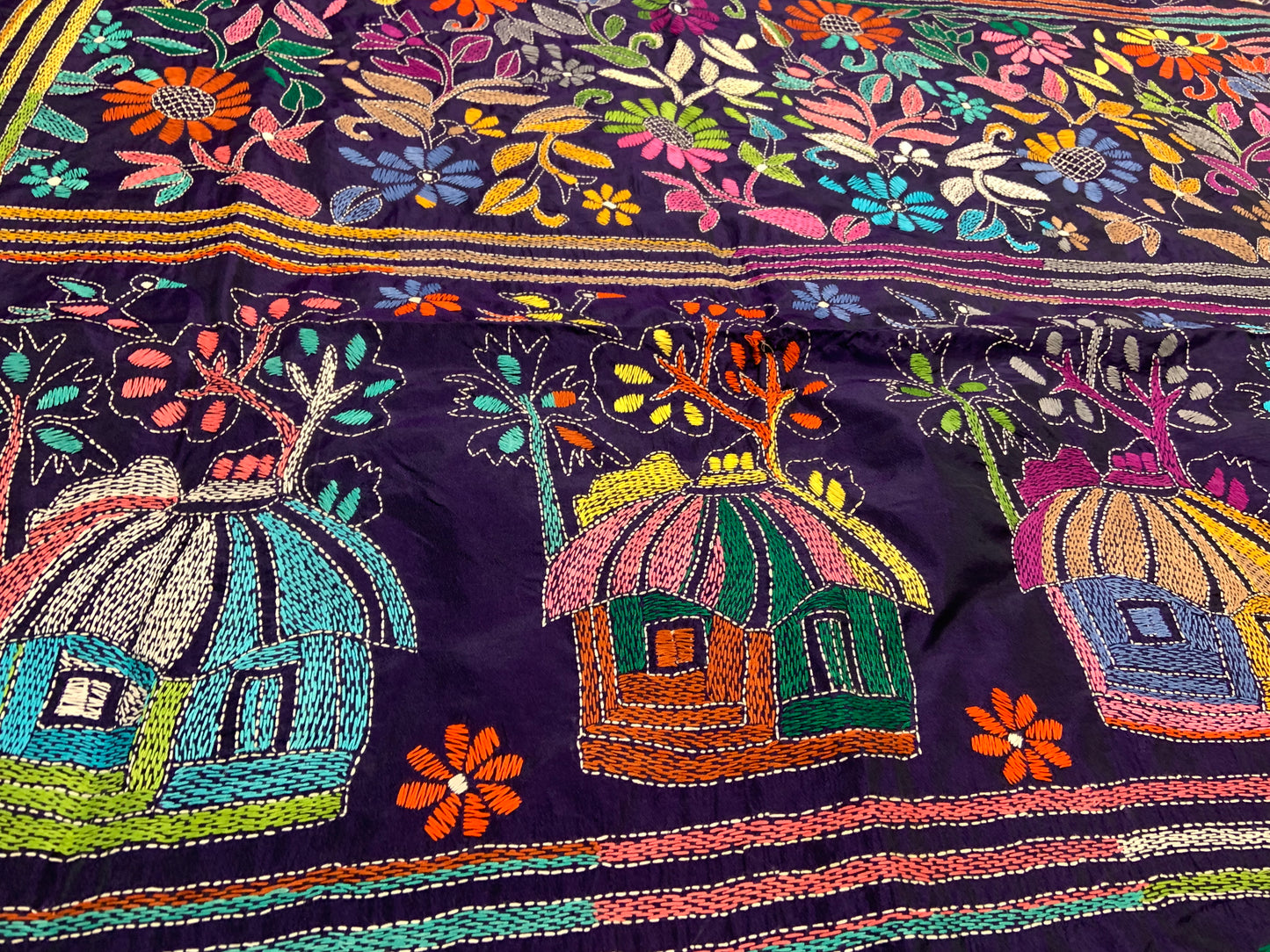 Kantha Stitch Saree