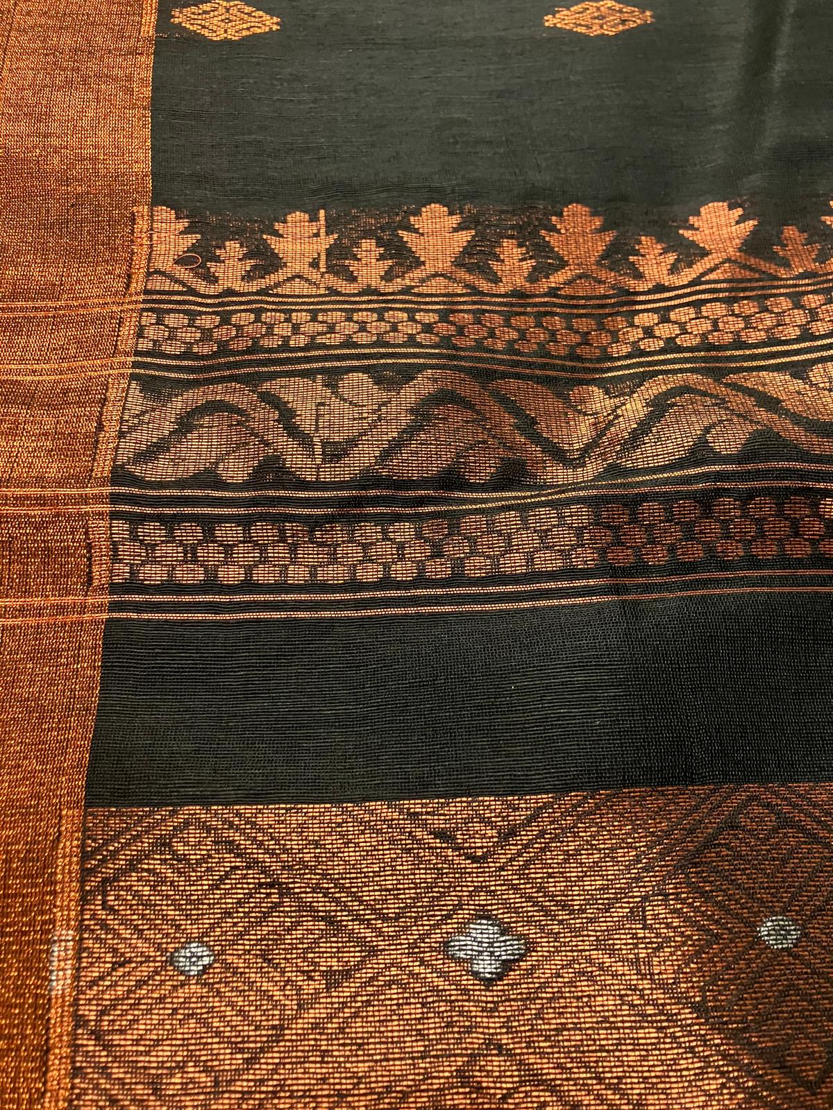 Lilen Saree Black
