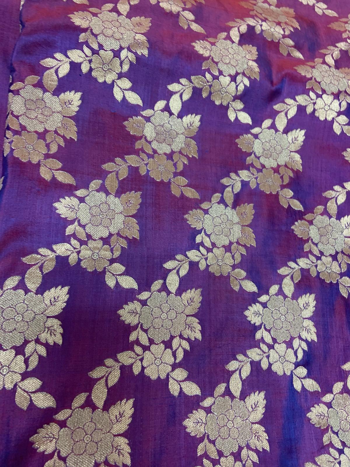Dual tone Purple color Jangla Katan Banarasi