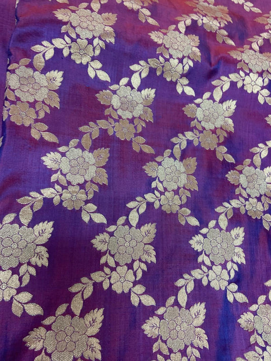 Dual tone Purple color Jangla Katan Banarasi
