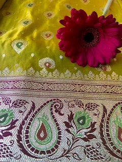 Exclusive Katan Banarasi Saree Yellow Color