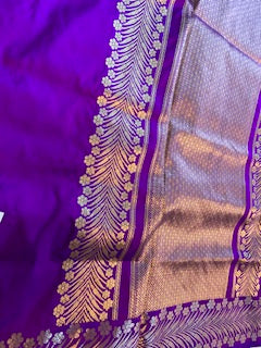Exclusive Pure Katan Banarasi Saree Purple color SILK MARK CERTIFIED