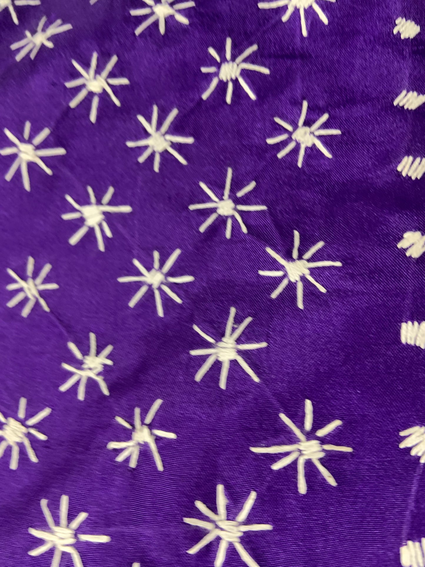 Purple Kantha Stitch Saree