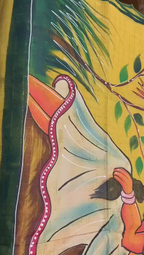 Elegant Hand Woven Kota Saree Yellow
